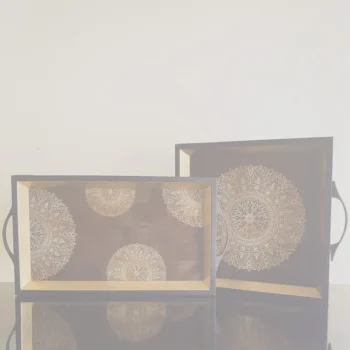 سینی دکوراتیو شیشه ای