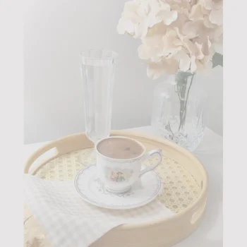 سینی دکوراتیو چوبی حصیری