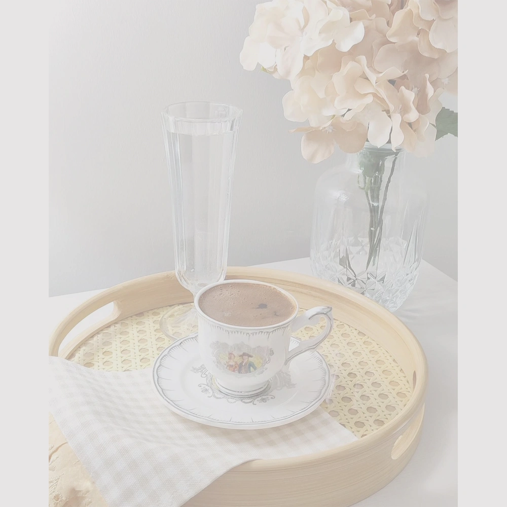 سینی دکوراتیو چوبی حصیری