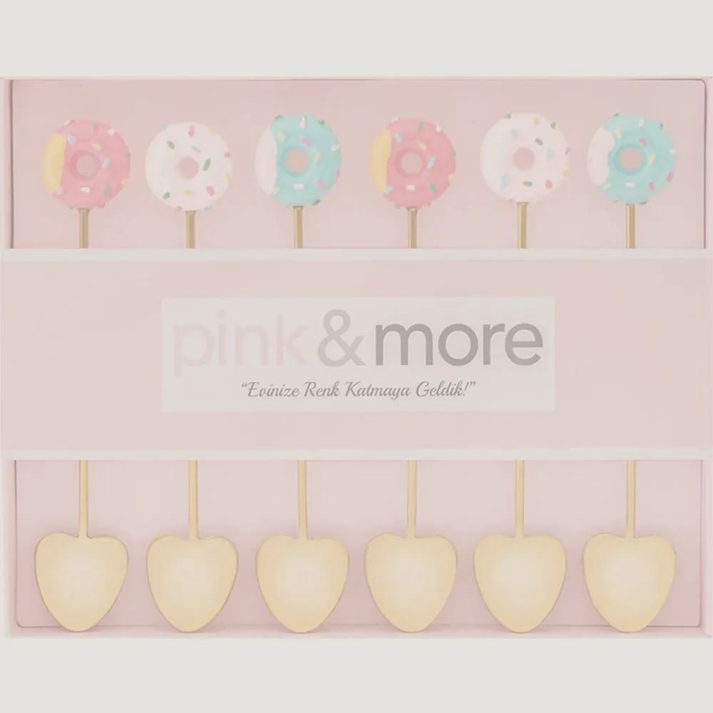 قاشق و چنگال Arow سری pink & more طرح دونات رنگی