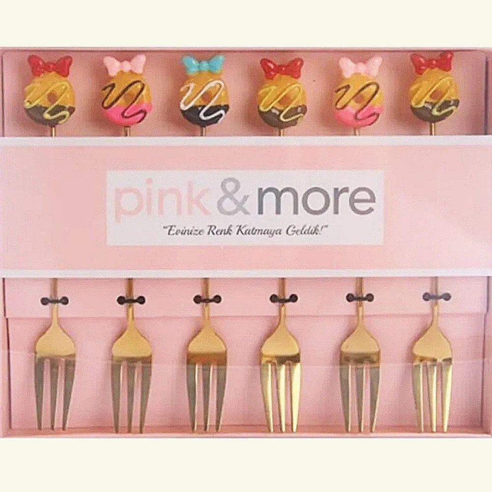 قاشق و چنگال Arow سری pink & more طرح دونات قاشق و چنگال Arow سری pink & more طرح دونات