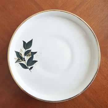 بشقاب سرامیکی طرح برگ سبز